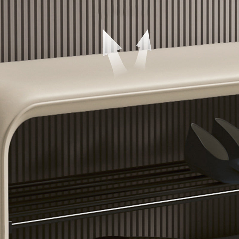 Modern Minimalist Shoe Bench Synthetic Leather Padded Seat Carbon Steel Frame with Storage Shelf Entryway Bench for Hallway | Bedroom and Living Room
