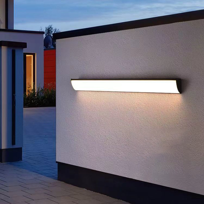 Modern Minimalist Waterproof Rectangular LED Outdoor Wall Light Aluminium Acrylic Linear Wall Sconce Hardwired for Garden | Patio and Balcony