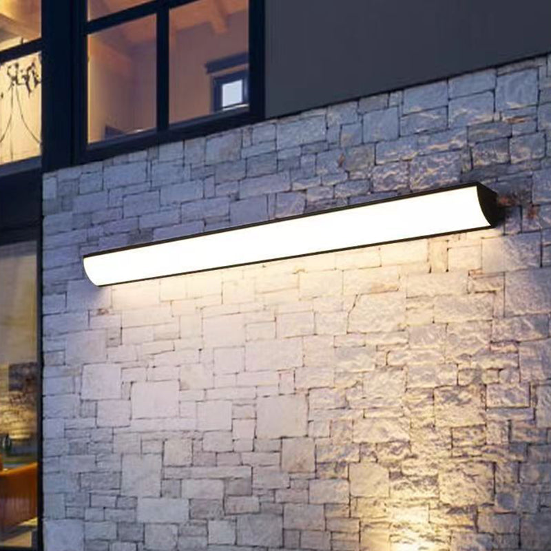 Modern Minimalist Waterproof Rectangular LED Outdoor Wall Light Aluminium Acrylic Linear Wall Sconce Hardwired for Garden | Patio and Balcony