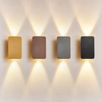 Nordic Minimalist Aluminium Rectangular Flat Panel LED Wall Sconce Twin Light Hardwired Wall Light for Hallway | Bedroom and Living Room