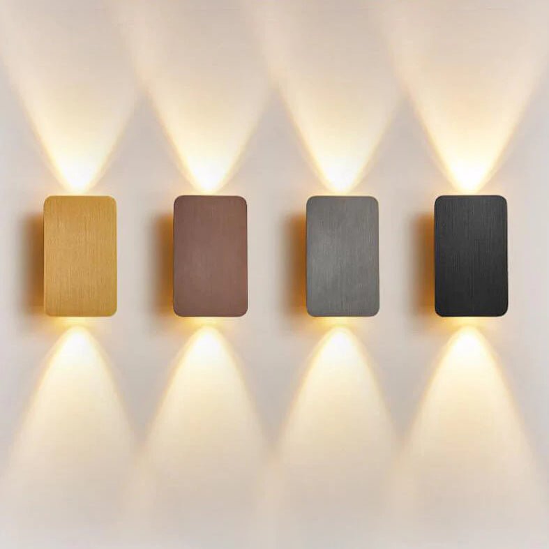 Nordic Minimalist Aluminium Rectangular Flat Panel LED Wall Sconce Twin Light Hardwired Wall Light for Hallway | Bedroom and Living Room