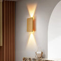 Nordic Minimalist Aluminium Rectangular Flat Panel LED Wall Sconce Twin Light Hardwired Wall Light for Hallway | Bedroom and Living Room