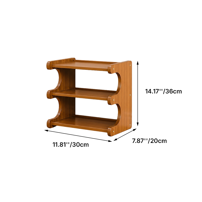 Scandinavian Bamboo Shoe Rack Tiered Open Shelf Shoe Storage Organiser Freestanding for Entryway | Hallway and Living Room