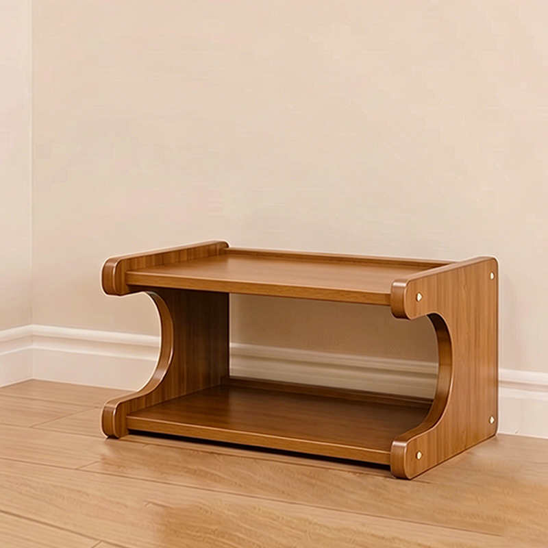 Scandinavian Bamboo Shoe Rack Tiered Open Shelf Shoe Storage Organiser Freestanding for Entryway | Hallway and Living Room