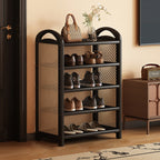Vintage Rattan Bamboo Shoe Rack Multi-Tier Rectangular Shoe Storage Shelf for Entryway | Hallway and Living Room