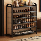 Vintage Rattan Bamboo Shoe Rack Multi-Tier Rectangular Shoe Storage Shelf for Entryway | Hallway and Living Room
