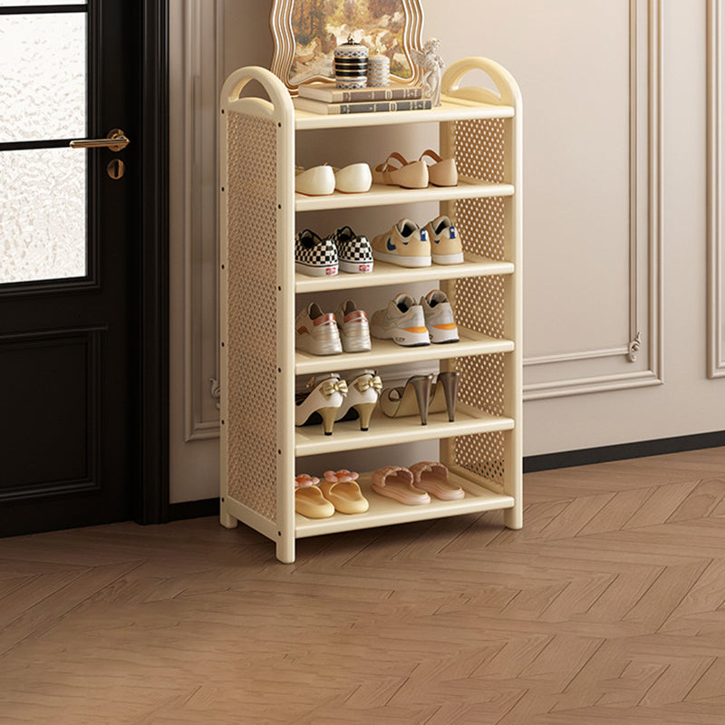 Vintage Rattan Bamboo Shoe Rack Multi-Tier Rectangular Shoe Storage Shelf for Entryway | Hallway and Living Room