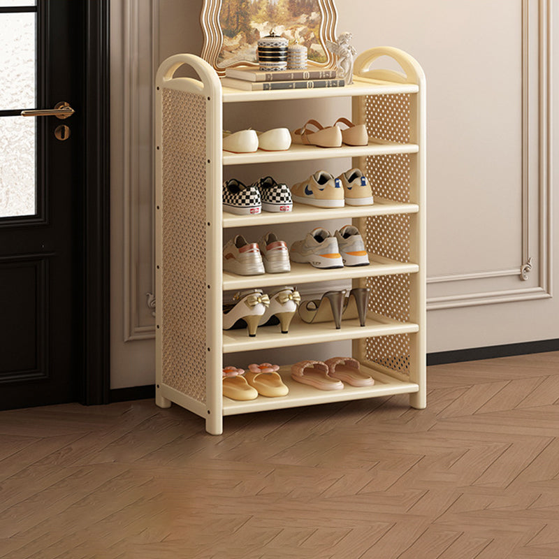 Vintage Rattan Bamboo Shoe Rack Multi-Tier Rectangular Shoe Storage Shelf for Entryway | Hallway and Living Room