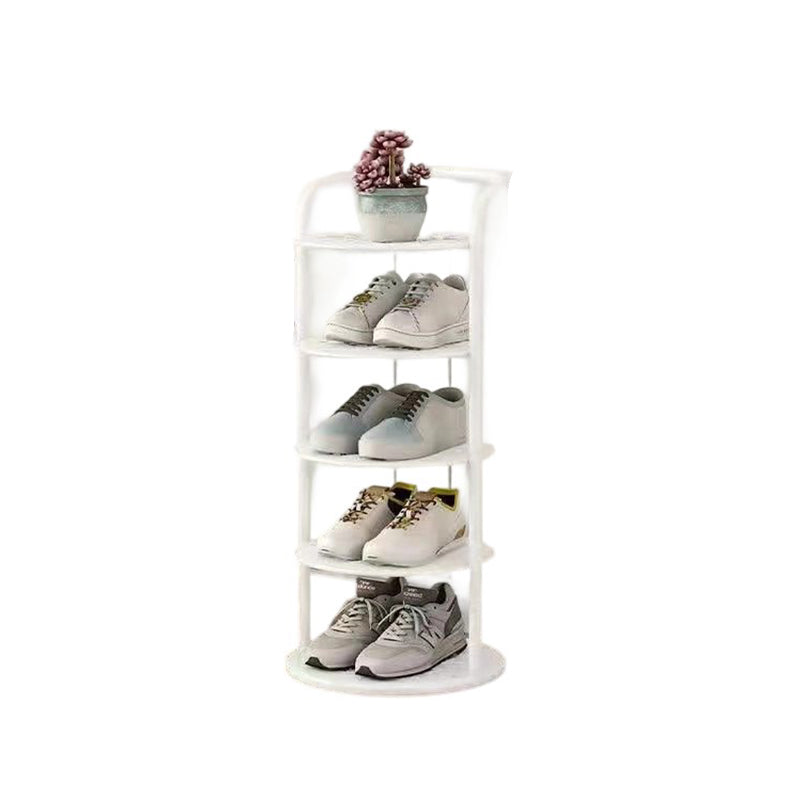 Modern Minimalist Round Metal Shoe Rack Tiered Carbon Steel Shoe Storage Stand Freestanding for Entryway | Hallway and Bedroom