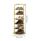 Modern Minimalist Round Metal Shoe Rack Tiered Carbon Steel Shoe Storage Stand Freestanding for Entryway | Hallway and Bedroom