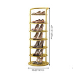 Modern Minimalist Round Metal Shoe Rack Tiered Carbon Steel Shoe Storage Stand Freestanding for Entryway | Hallway and Bedroom