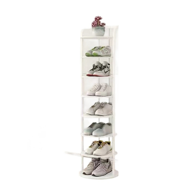 Modern Minimalist Round Metal Shoe Rack Tiered Carbon Steel Shoe Storage Stand Freestanding for Entryway | Hallway and Bedroom
