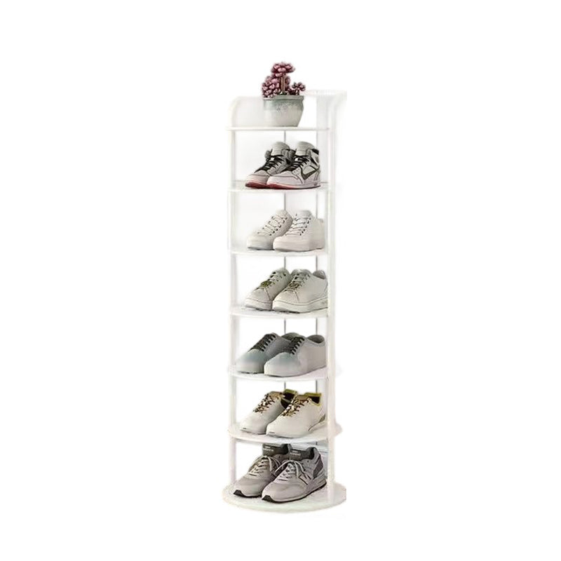 Modern Minimalist Round Metal Shoe Rack Tiered Carbon Steel Shoe Storage Stand Freestanding for Entryway | Hallway and Bedroom