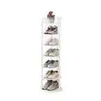 Modern Minimalist Round Metal Shoe Rack Tiered Carbon Steel Shoe Storage Stand Freestanding for Entryway | Hallway and Bedroom