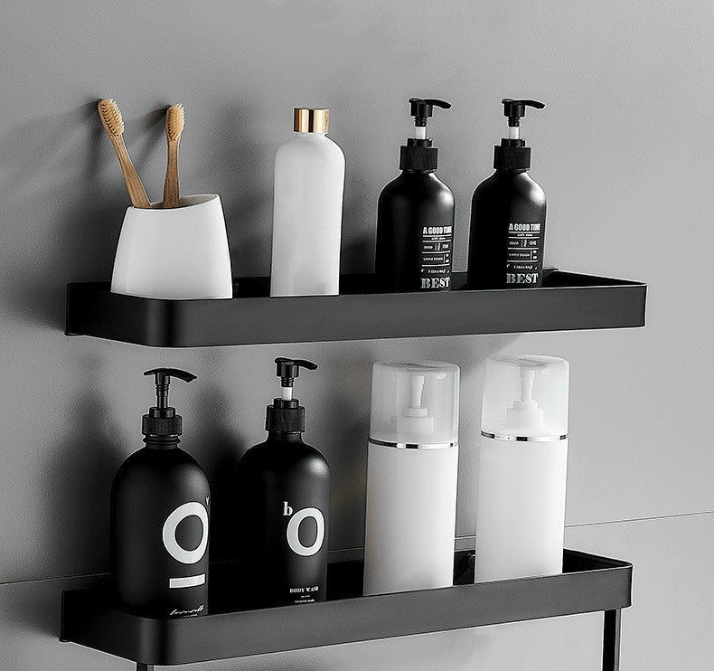 Bathroom Shelf No Drill Self-Adhesive Aluminium Shower Caddy Rust Resistant Wall Storage Rack for Shower | Bathroom and Kitchen