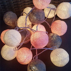 Cotton Ball String Lights LED Fairy Light Garland USB or Battery Powered Warm Glow for Bedroom | Nursery and Party Decoration