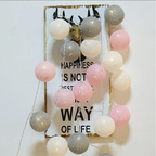 Cotton Ball String Lights LED Fairy Light Garland USB or Battery Powered Warm Glow for Bedroom | Nursery and Party Decoration