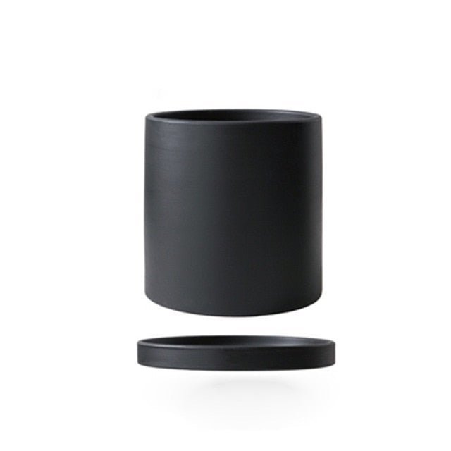 Ceramic Plant Pot with Saucer Matte Glazed Indoor Planter with Drainage Hole for Houseplants | Herbs and Flowers
