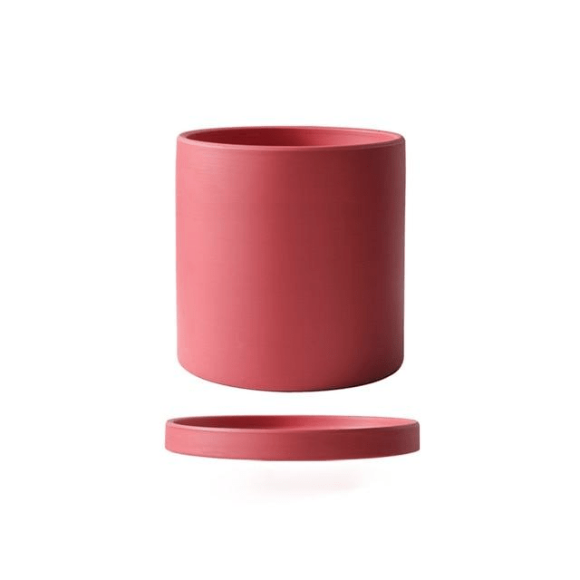 Ceramic Plant Pot with Saucer Matte Glazed Indoor Planter with Drainage Hole for Houseplants | Herbs and Flowers