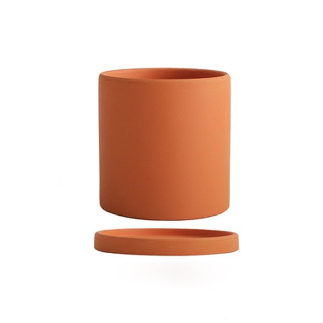 Ceramic Plant Pot with Saucer Matte Glazed Indoor Planter with Drainage Hole for Houseplants | Herbs and Flowers
