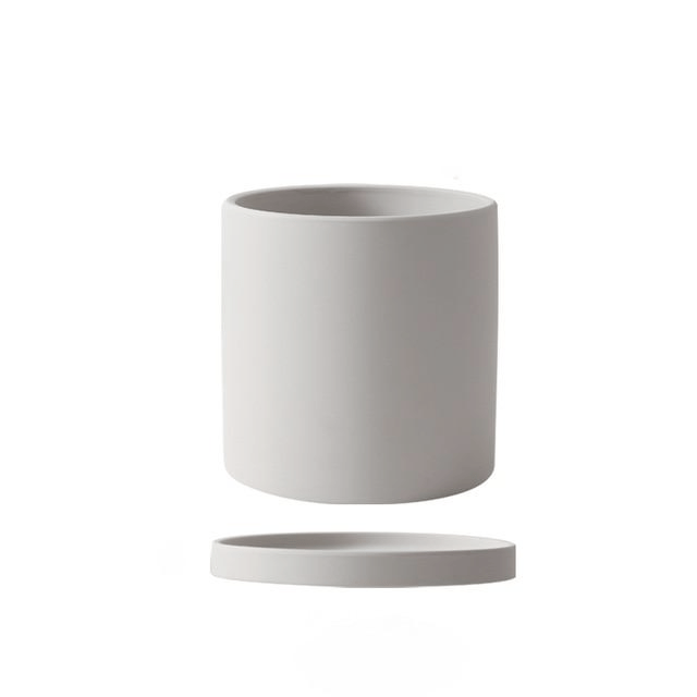 Ceramic Plant Pot with Saucer Matte Glazed Indoor Planter with Drainage Hole for Houseplants | Herbs and Flowers
