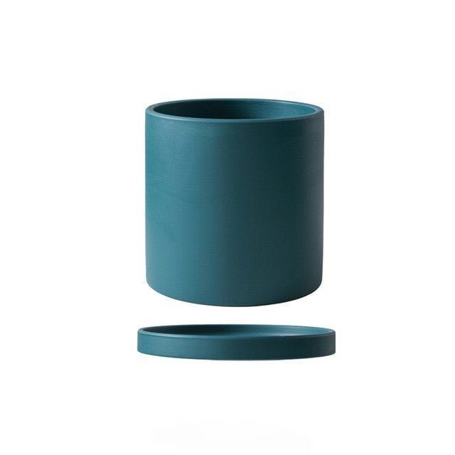 Ceramic Plant Pot with Saucer Matte Glazed Indoor Planter with Drainage Hole for Houseplants | Herbs and Flowers