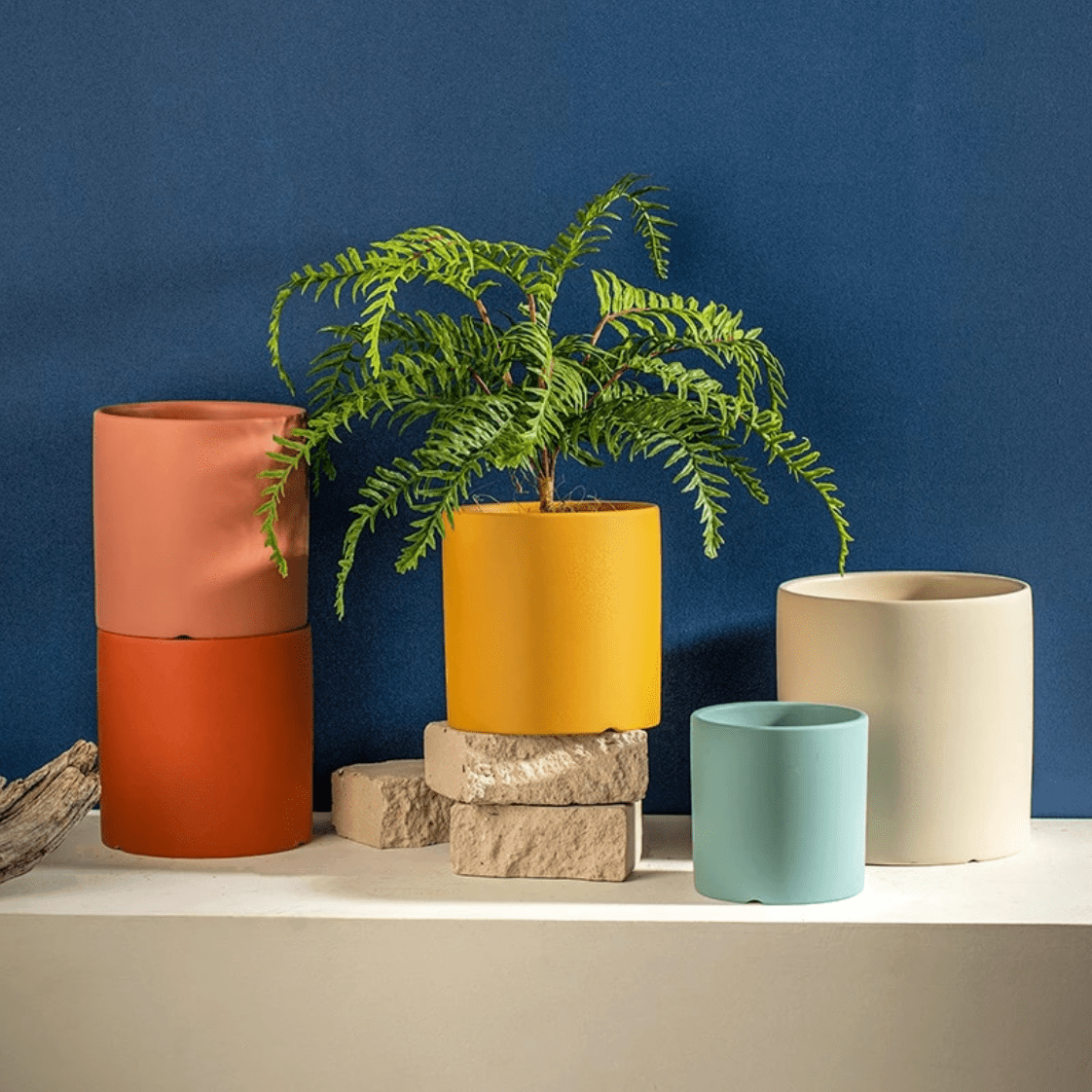 Ceramic Plant Pot with Saucer Matte Glazed Indoor Planter with Drainage Hole for Houseplants | Herbs and Flowers