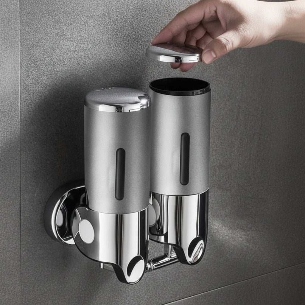 Wall Mounted Soap Dispenser Stainless Steel Pump Liquid Soap and Shampoo Dispenser for Bathroom | Kitchen and Washroom