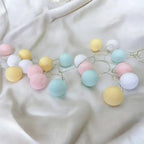 Cotton Ball String Lights LED Fairy Light Garland USB or Battery Powered Warm Glow for Bedroom | Nursery and Party Decoration