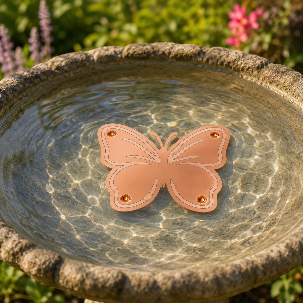 Copper Bird Bath Purifier Disc Floating Flower Algae Control Water Cleaner for Bird Baths | Fountains and Garden Water Features
