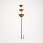 Tiered Bird Bath Garden Stake Rustic Copper Finish Iron Cascading Rain Bowls for Birds | Butterflies and Garden Borders
