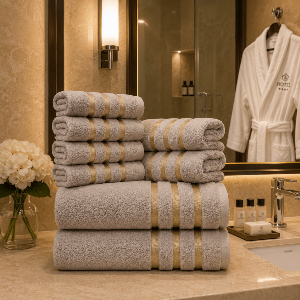 Towel Set Soft Absorbent Bath Towels Hand Towels and Washcloths for Bathroom | Guest Room and Spa