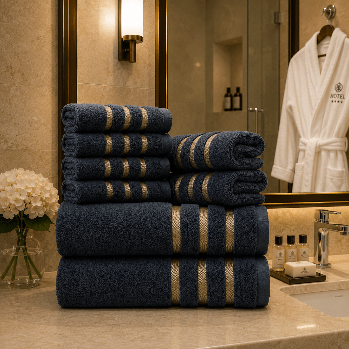 Towel Set Soft Absorbent Bath Towels Hand Towels and Washcloths for Bathroom | Guest Room and Spa