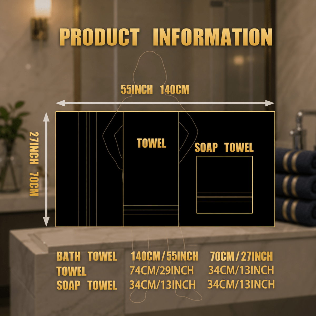 Towel Set Soft Absorbent Bath Towels Hand Towels and Washcloths for Bathroom | Guest Room and Spa