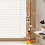 Modern Mid-Century Carbon Steel Spiral Bookshelf Invisible Floating Tiered Display Rack Corner Storage Shelf for Home Office | Living Room and Bedroom