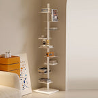 Modern Mid-Century Carbon Steel Spiral Bookshelf Invisible Floating Tiered Display Rack Corner Storage Shelf for Home Office | Living Room and Bedroom