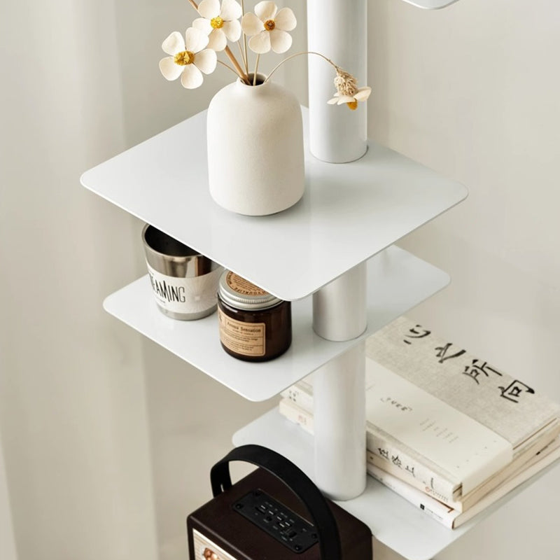 Modern Mid-Century Carbon Steel Spiral Bookshelf Invisible Floating Tiered Display Rack Corner Storage Shelf for Home Office | Living Room and Bedroom