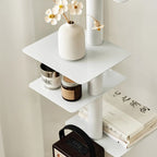 Modern Mid-Century Carbon Steel Spiral Bookshelf Invisible Floating Tiered Display Rack Corner Storage Shelf for Home Office | Living Room and Bedroom