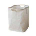 Japanese Style Cotton Linen Laundry Basket Foldable Fabric Storage Hamper with Handles for Bedroom | Bathroom and Laundry Room