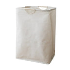 Japanese Style Cotton Linen Laundry Basket Foldable Fabric Storage Hamper with Handles for Bedroom | Bathroom and Laundry Room