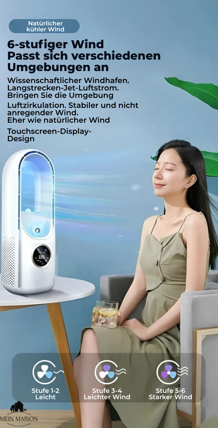 Bladeless Desk Fan USB Air Cooler with Humidifier Quiet Multi Speed with Timer for Office | Bedroom and Travel