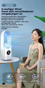 Bladeless Desk Fan USB Air Cooler with Humidifier Quiet Multi Speed with Timer for Office | Bedroom and Travel