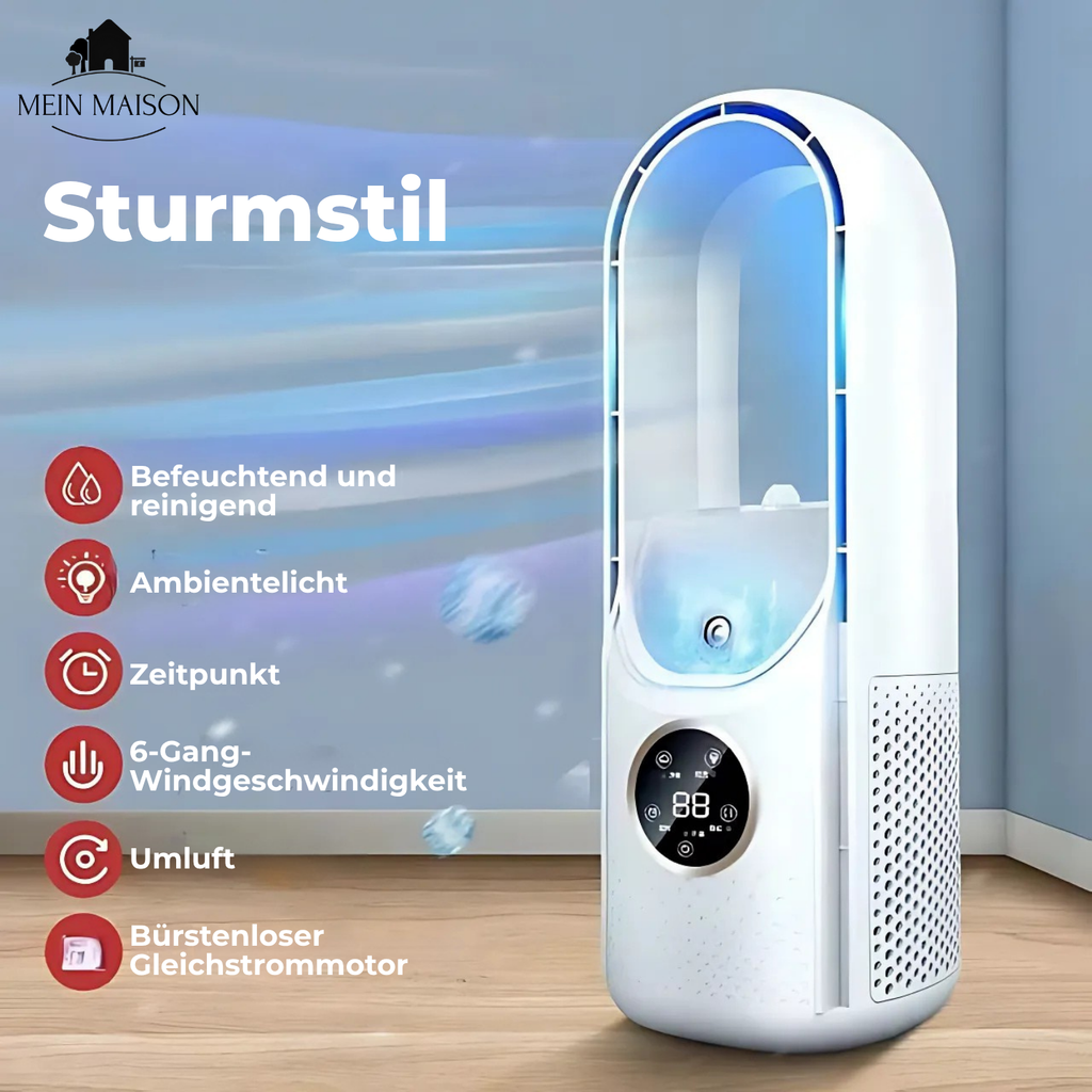 Bladeless Desk Fan USB Air Cooler with Humidifier Quiet Multi Speed with Timer for Office | Bedroom and Travel