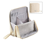 Travel Makeup Bag Structured Waterproof Cosmetic Organiser with Brush Cover and Padded Compartments for Vanity | Suitcase and Weekend Trips