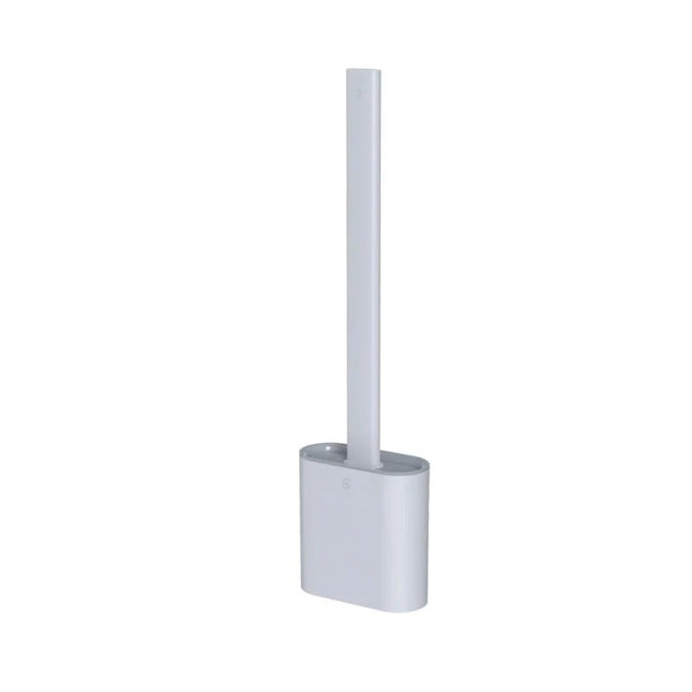 Silicone Toilet Brush with Holder Flexible Antibacterial Quick Drying Rust-Free Bathroom Cleaning Brush Set