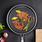 Stainless Steel Frying Pan Non-Stick Honeycomb Pixel Surface Induction Compatible Skillet for Gas | Ceramic and Electric Cooktops