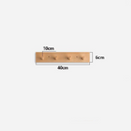 Wooden Coat Rack Wall Mounted Handmade Japandi Minimalist Solid Wood Hook Rail for Hallway | Bedroom and Living Room