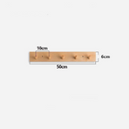 Wooden Coat Rack Wall Mounted Handmade Japandi Minimalist Solid Wood Hook Rail for Hallway | Bedroom and Living Room