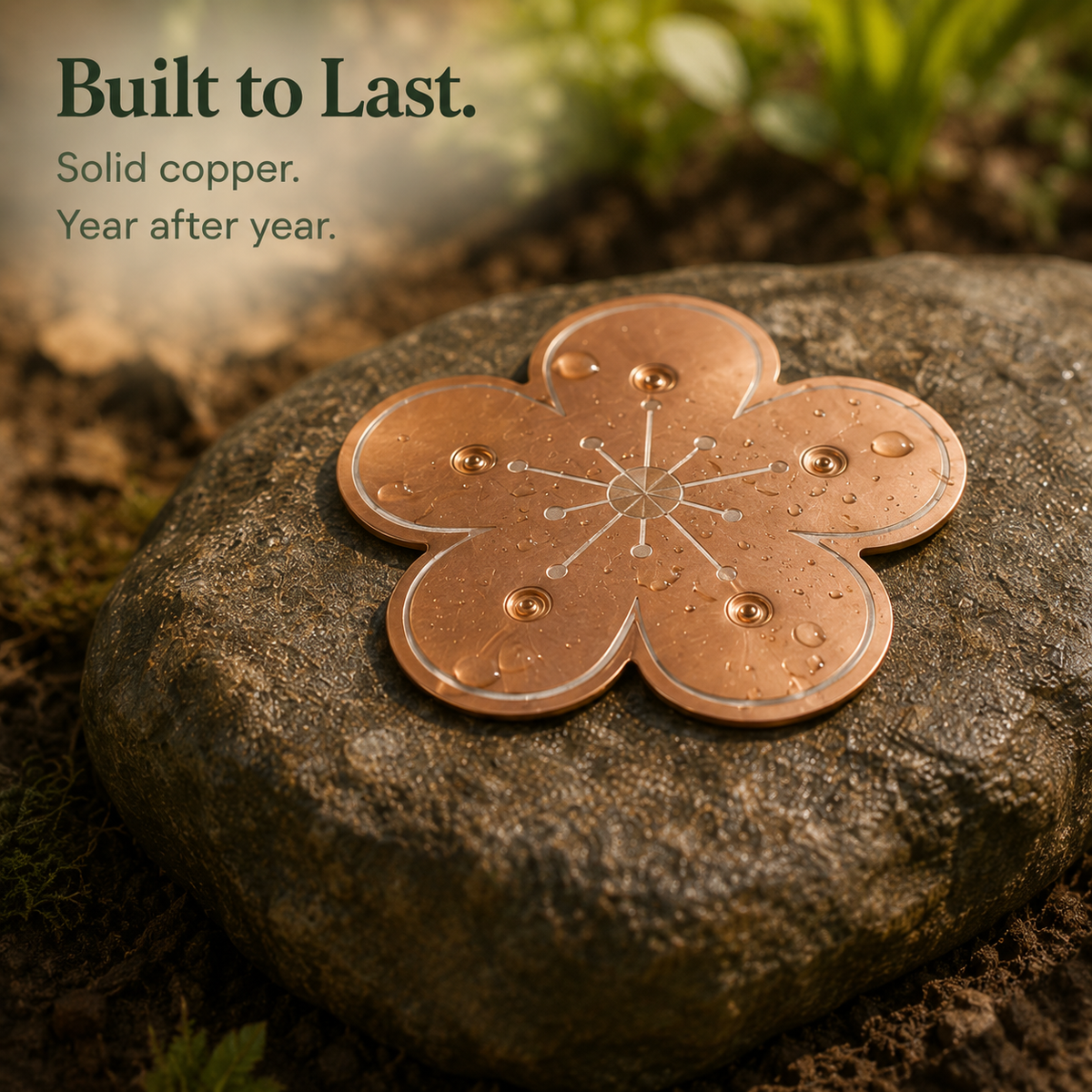 Copper Bird Bath Purifier Disc Floating Flower Algae Control Water Cleaner for Bird Baths | Fountains and Garden Water Features