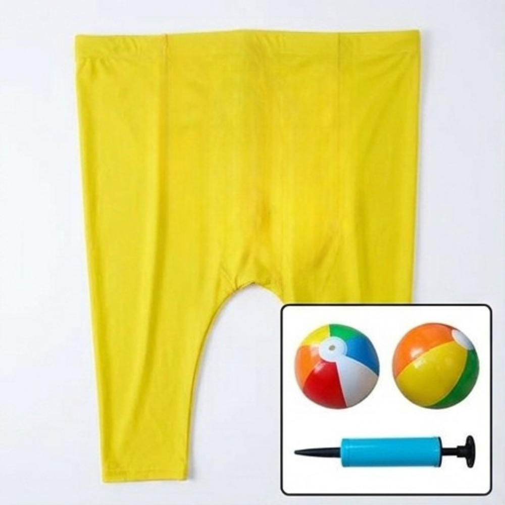 Giant Granny Pants Party Game Wearable Ball Catcher with Inflatable Beach Balls and Hand Pump for Family Gatherings | Birthdays and Garden Parties